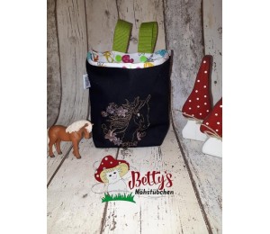 Stickdserie - Blumen Pferde Line Art